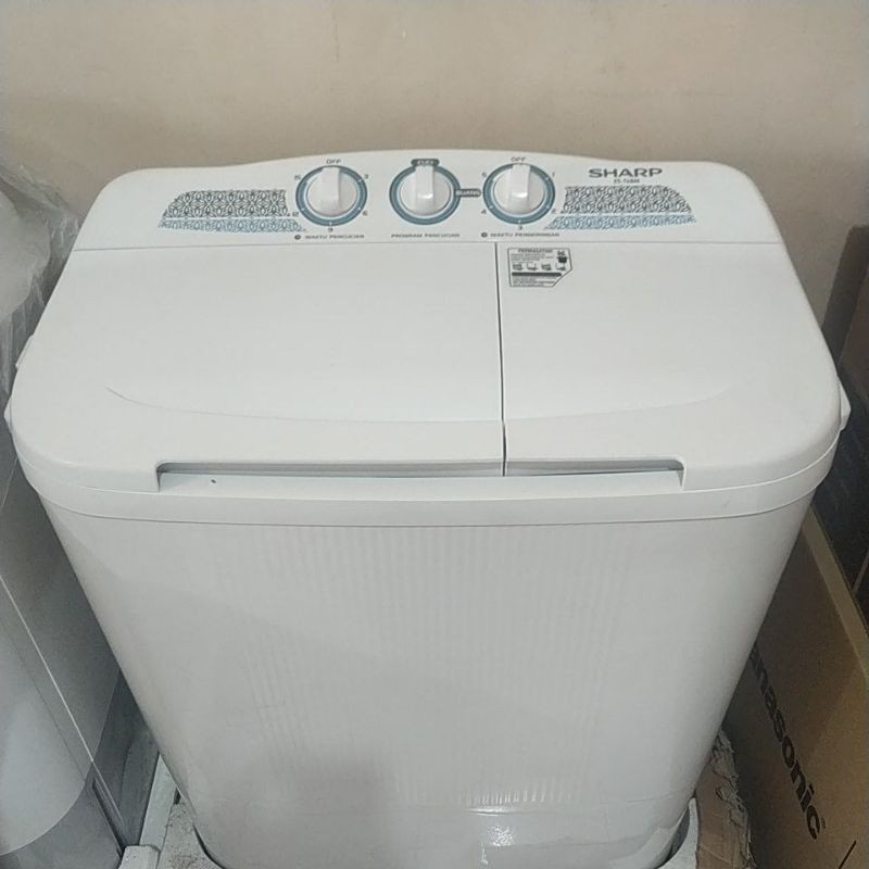 Mesin Cuci Sharp 2 Tabung Tipe ES-T68MW Garansi resmi Lampung Khusus Bandar Lampung 68mw