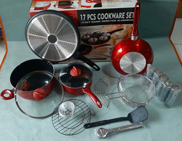 Panci Multifungsi  , HC 17 PCS  , Panci Dutch oven , pizza pan ,  panci cookware set  , Panci Teflon
