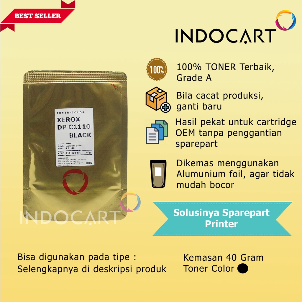 Serbuk Toner Warna Jepang-Xerox DocuPrint C1110 C1190 C2120 CP305-40gr