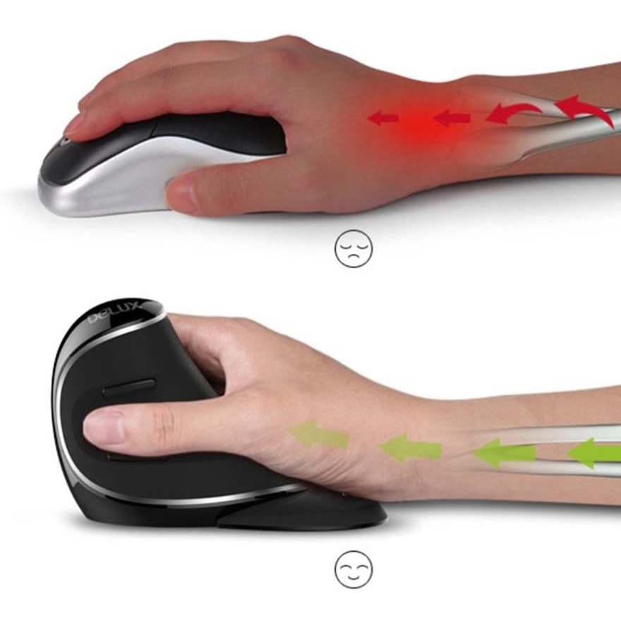 DELUX M618 PLUS - 2.4G Wireless Optical Ergonomic Vertical Mouse