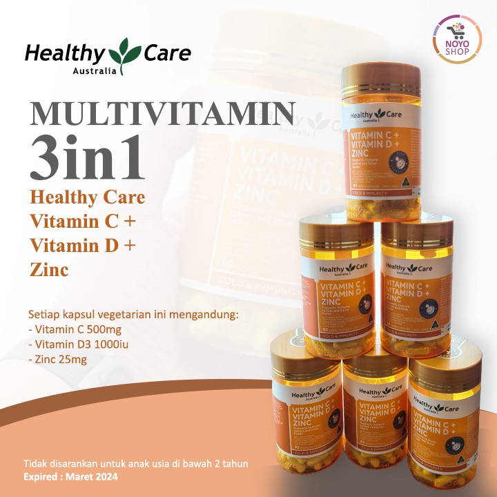 Healthy Care Vitamin C, Vitamin D & Zinc MULTIVITAMIN 3in1