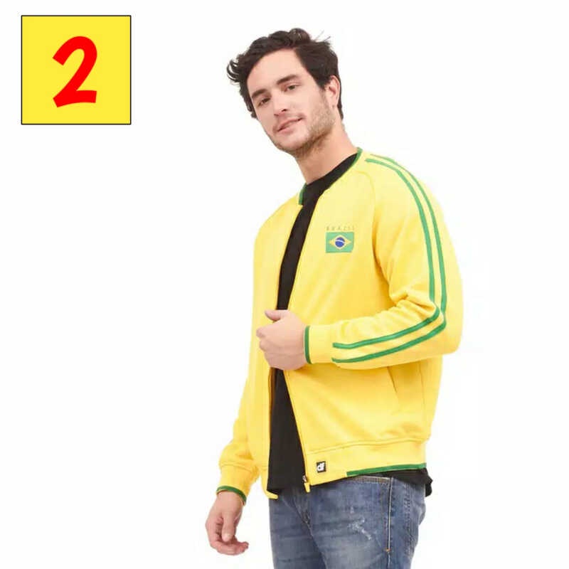 d&f Jaket Timnas Samba Brazil Pria Bomber Kuning M