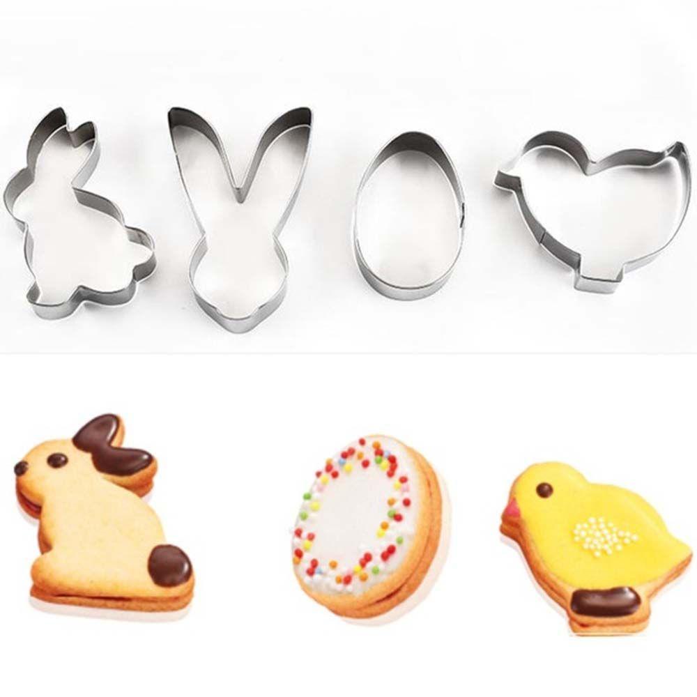 Solighter Easter Biscuit Mold Cetakan Fondant Baking &amp; Pastry Tools Cetakan Kue Kering Rabbit Chick Cookies Cutter