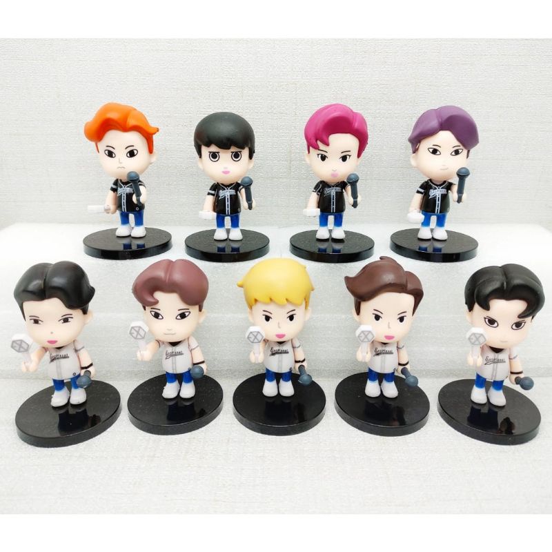 EXO Action Figure Sehun Chanyeol Kai Suho Baekhyun Chen D.O Xiumin - Mini Mattel Action Figure Kpop 