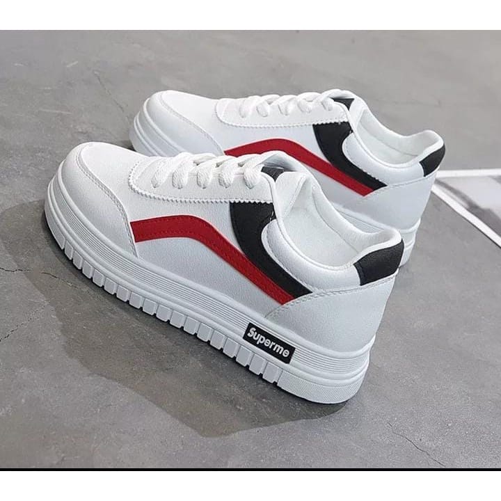 Sepatu Sneakers Wanita Import Ala Korea Warna Putih Kekinian Sepatu Olahraga Santai Jalan Jalan Terb