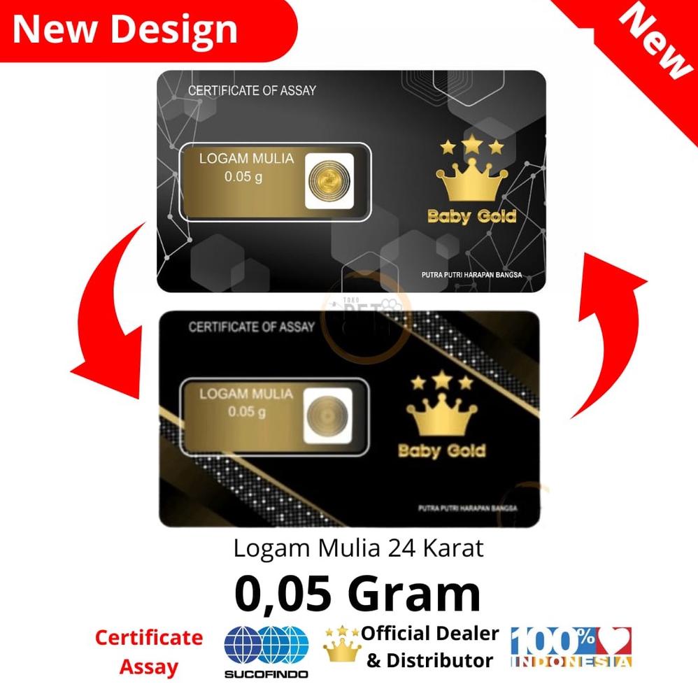 Baby Gold Emas Murni Logam Mulia 0.05 Gram