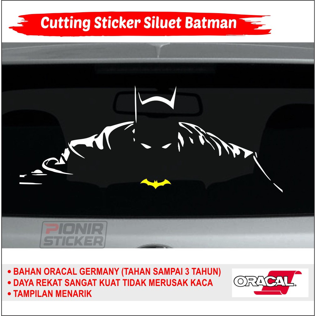 Stiker mobil gambar iluet batman Cutting Sticker Kaca Mobi Siluet Batman