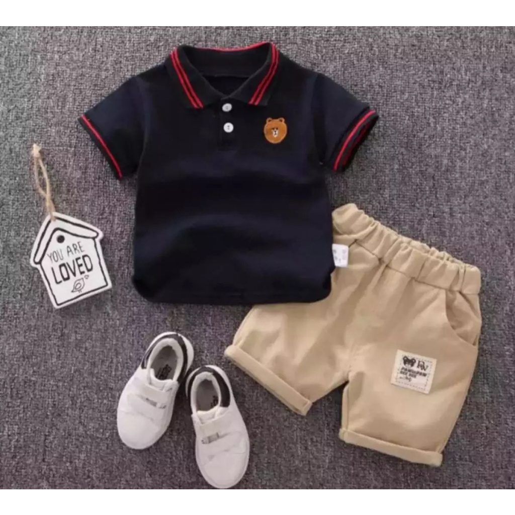 TERBARU SETELAN BAJU MOTIF KEPALA BERUANG ANAK 1-6 THN/SETELAN ANAK LAK / BAJU TIDUR ANAK CEWEK/STEL