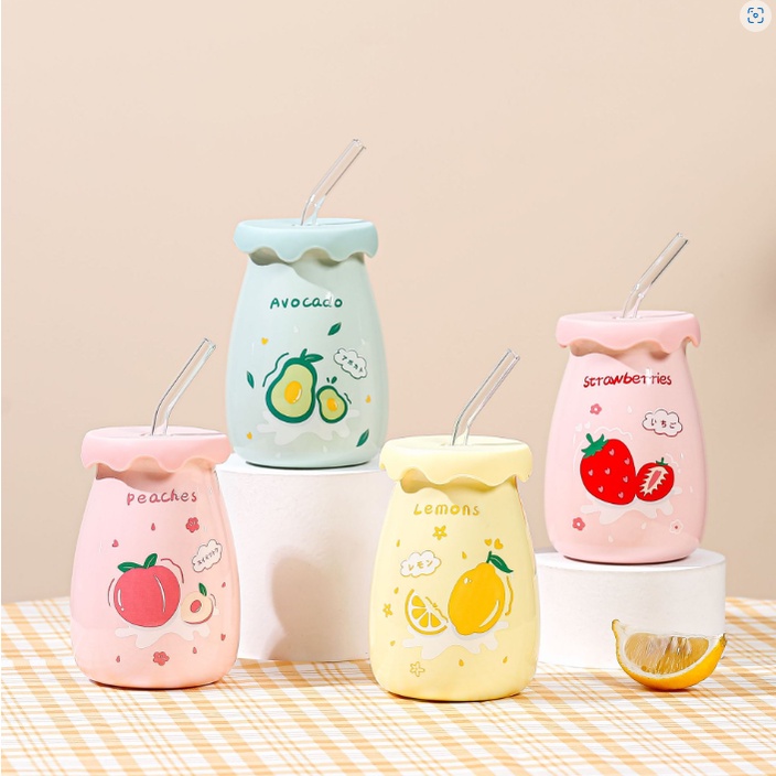 Mug Hampers Motif Buah Import Murah / Mug Fruit Cup Unik &amp; Lucu FREE AIR BAG ROLL - YOSINOGAWA