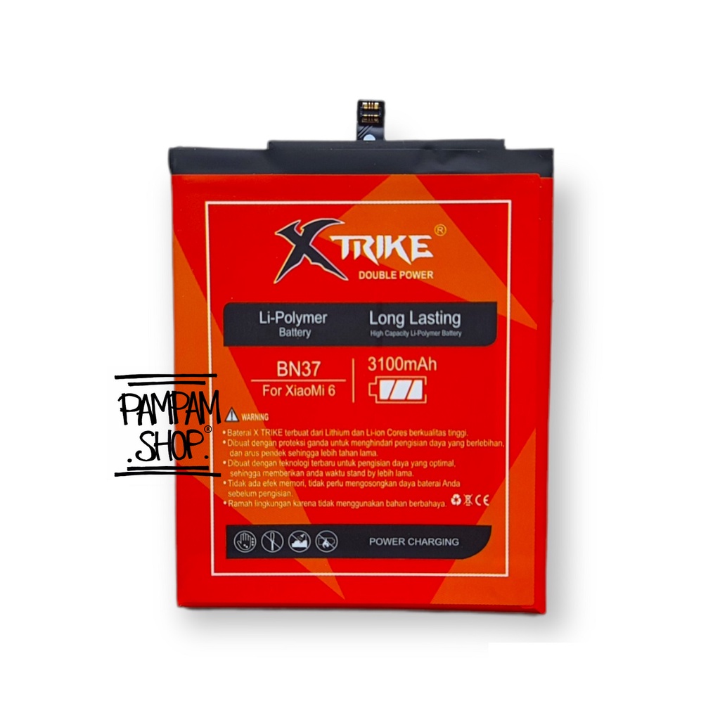 Baterai XTRIKE Double Power Original XiaoMi BN37 Redmi 6 6A Batre Batrai Battery Ori HP BN 37