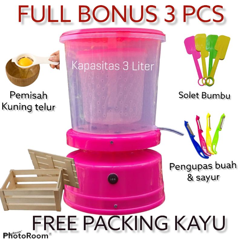 FREE PACKING KAYU Spiner Kapasitas 3/5 Liter Peniris Minyak Goreng Peniris Aneka Gorengan