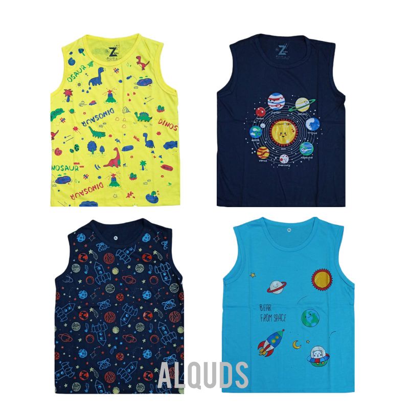 Tangtop Kaos Kutung Anak Katun Usia 4-10 Tahun