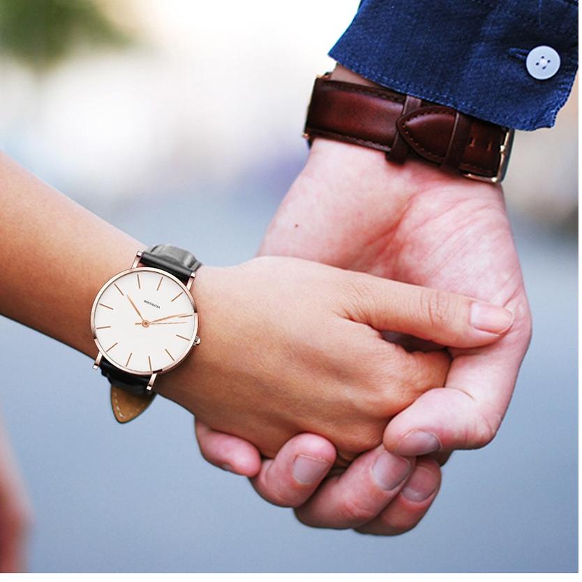 Update - 【】Bostanten Jam Tangan Sangat tipis Quartz Wanita  Tali Jam Kulit Tahan Air ➕ Kotak Hadiah 