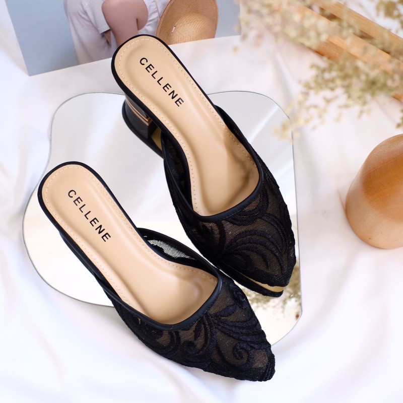 Cellene • Simplies Lacey Heels series 2 / sepatu brokat wedding shoes 5cm