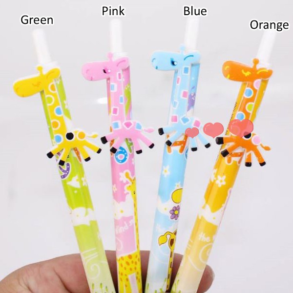 

P233 Pena Bolpoin Sekolah Karakter lucu Pulpen Mekanik Karakter Jerapah Lucu
