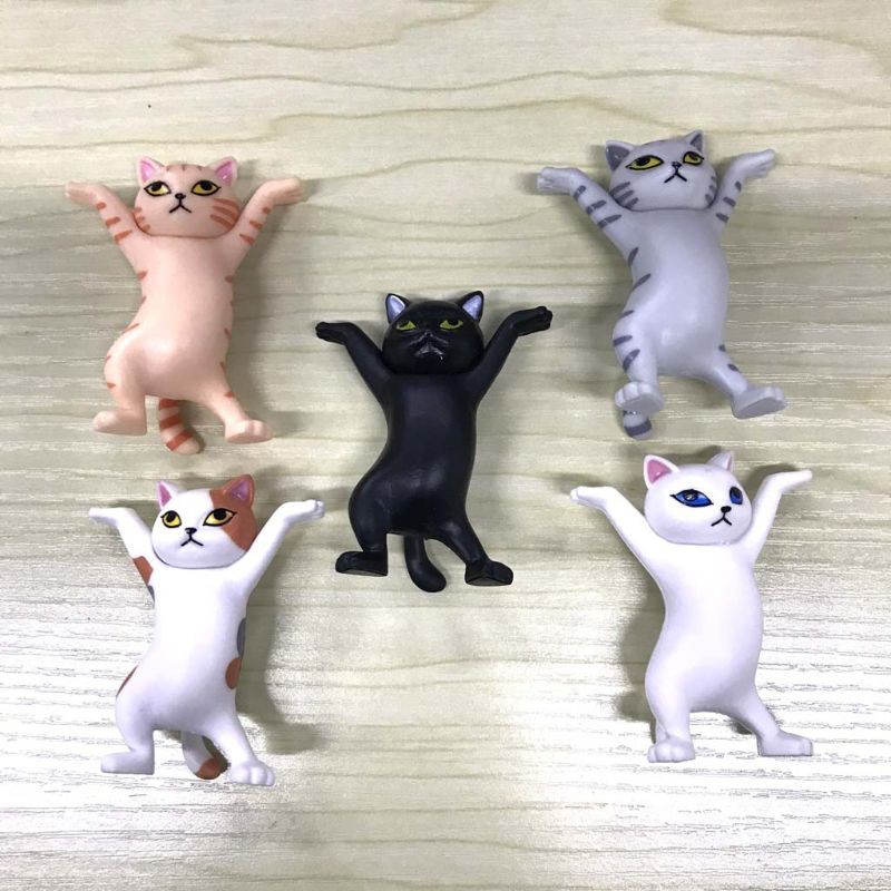 Mary 5pcs Carrying Coffin Cat Action Figures Interesting Cat Dolls Creative Ornaments