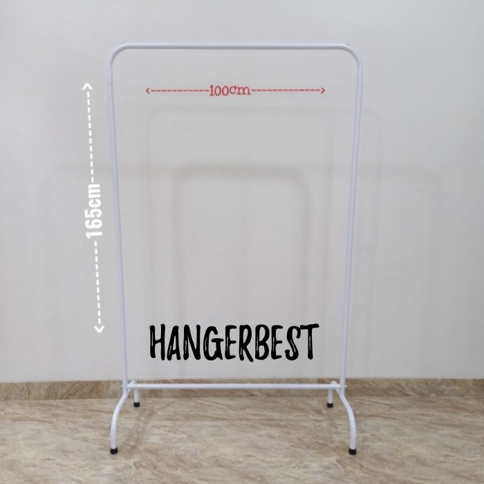 Gawang Baju Model Warna Putih 100 cm Full Coating Jemuran Baju Putih Minimalis Display (1 Meter)