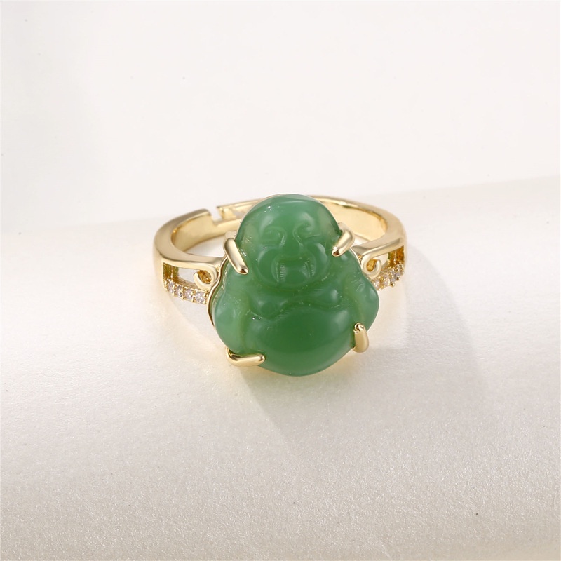 Cincin Batu Maitreya Buddha Bahan Zirkon Untuk Wanita