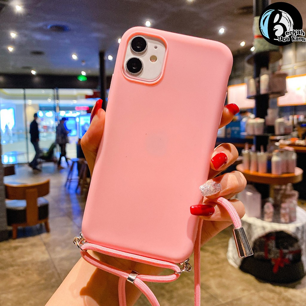 Softcase Slingcase Tali Lanyard Candy Oppo A3s A33w Neo 9 A37 9 A57 A39 A71 A83 F1S A59 BDK1450-PINK