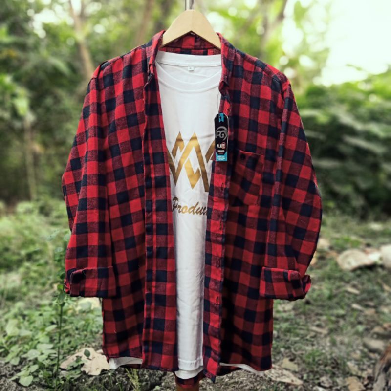 kemeja wanita kemeja flanel wanita flanel wanita kemeja kotak-kotak wanita flanel-Hiyu