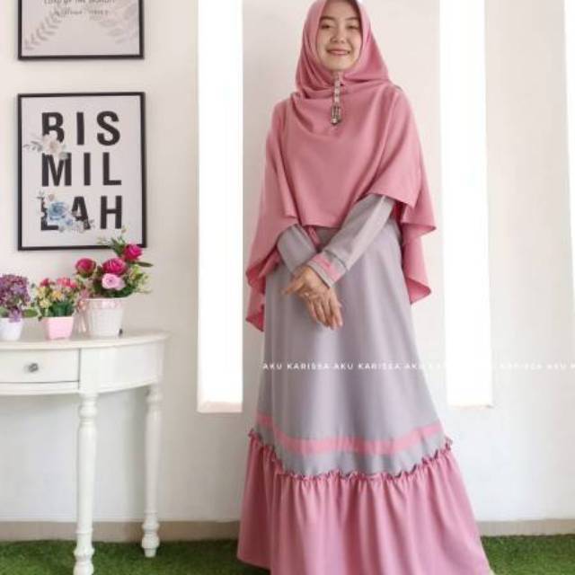 AKU KARISSA LAURA KHADIJAH Set Hijab Syari Ity Crepe All Size