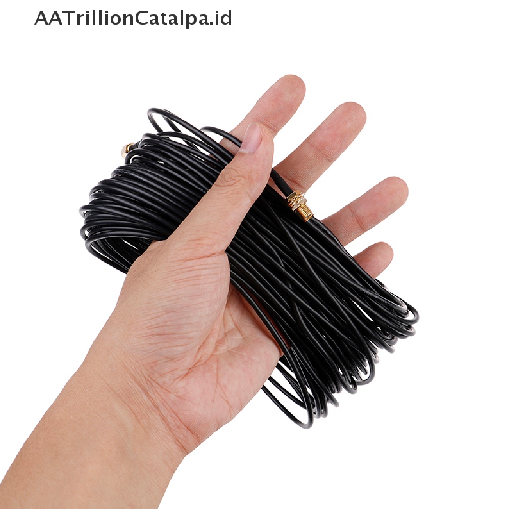 Aatrillioncatalpa 1PC Kabel extension Antena router WiFi RG174 RP-SMA male Ke female Panjang 20m