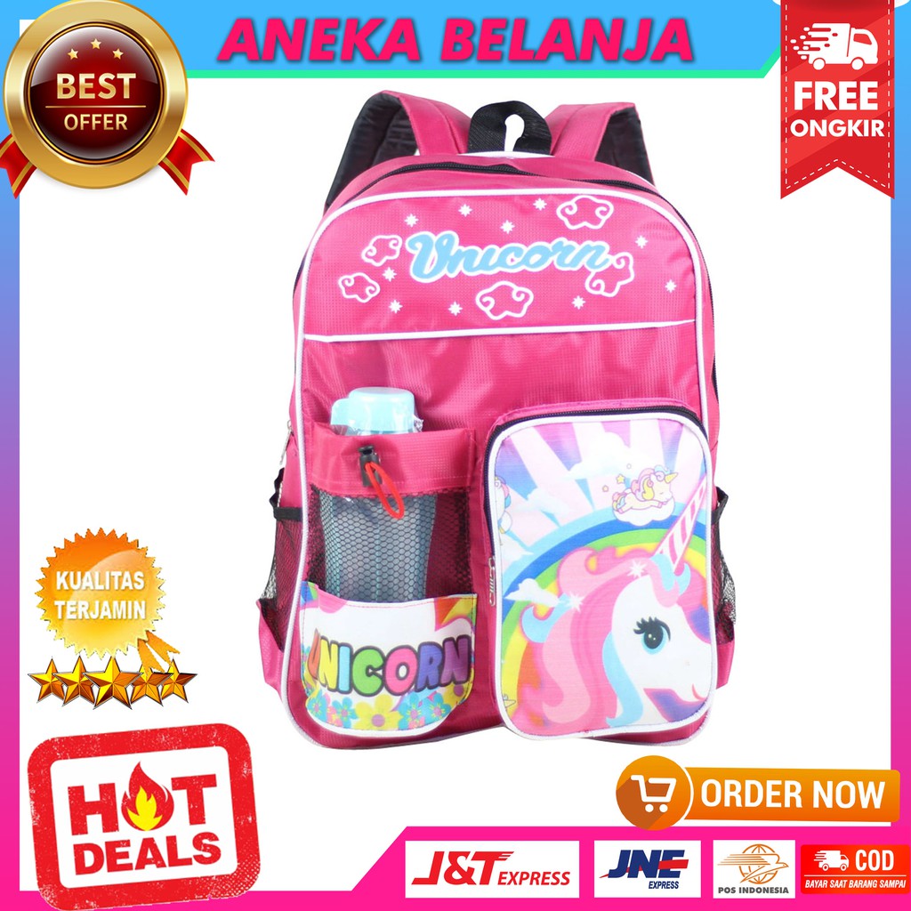 Ready Stock Tas Anak Botol Unicorn Pink Lucu Ekonomis Fashionable Kece Tas Multifungsi Berkualitas