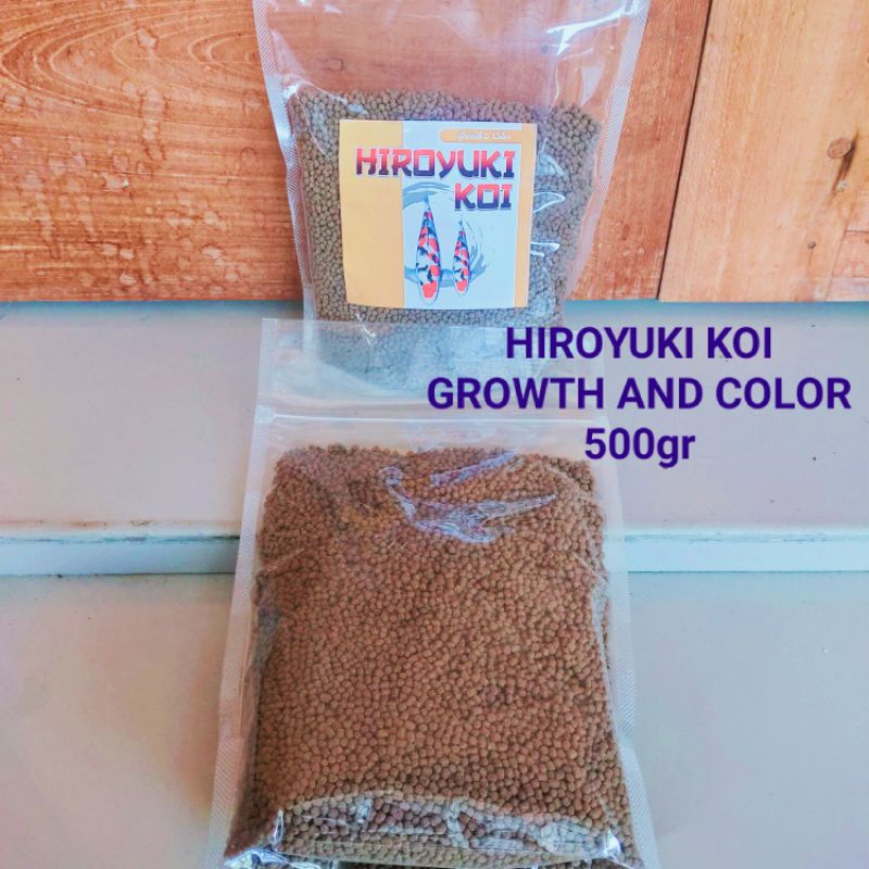 Pakan Ikan Makanan Ikan Pellet Ikan Koi Premium HIROYUKI KOI GROWTH &amp; COLOUR 500gr 2mm