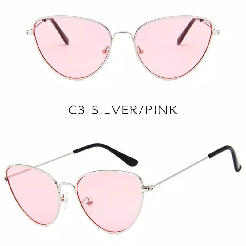 (COD) Kacamata Wanita Korean Fashion Cat Eyes Metal Women Eyewear SunGlasses MALL SHOPPING