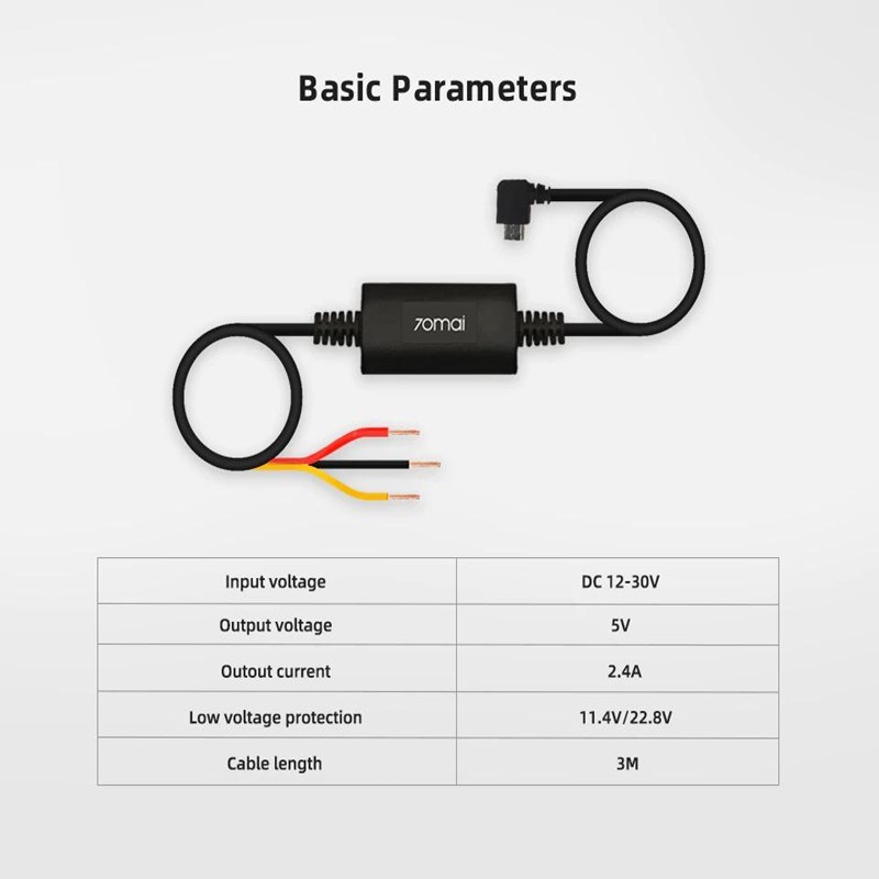 70mai Dashcam Hardwire Kit Untuk Parking Monitor Dash Cam