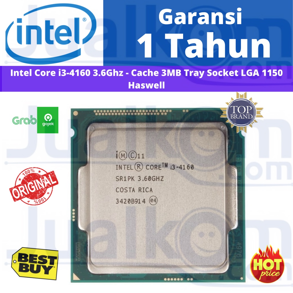 Intel Core i3-4160 Tray Tanpa Fan 3.6Ghz Cache 3MB Socket LGA 1150 Haswell