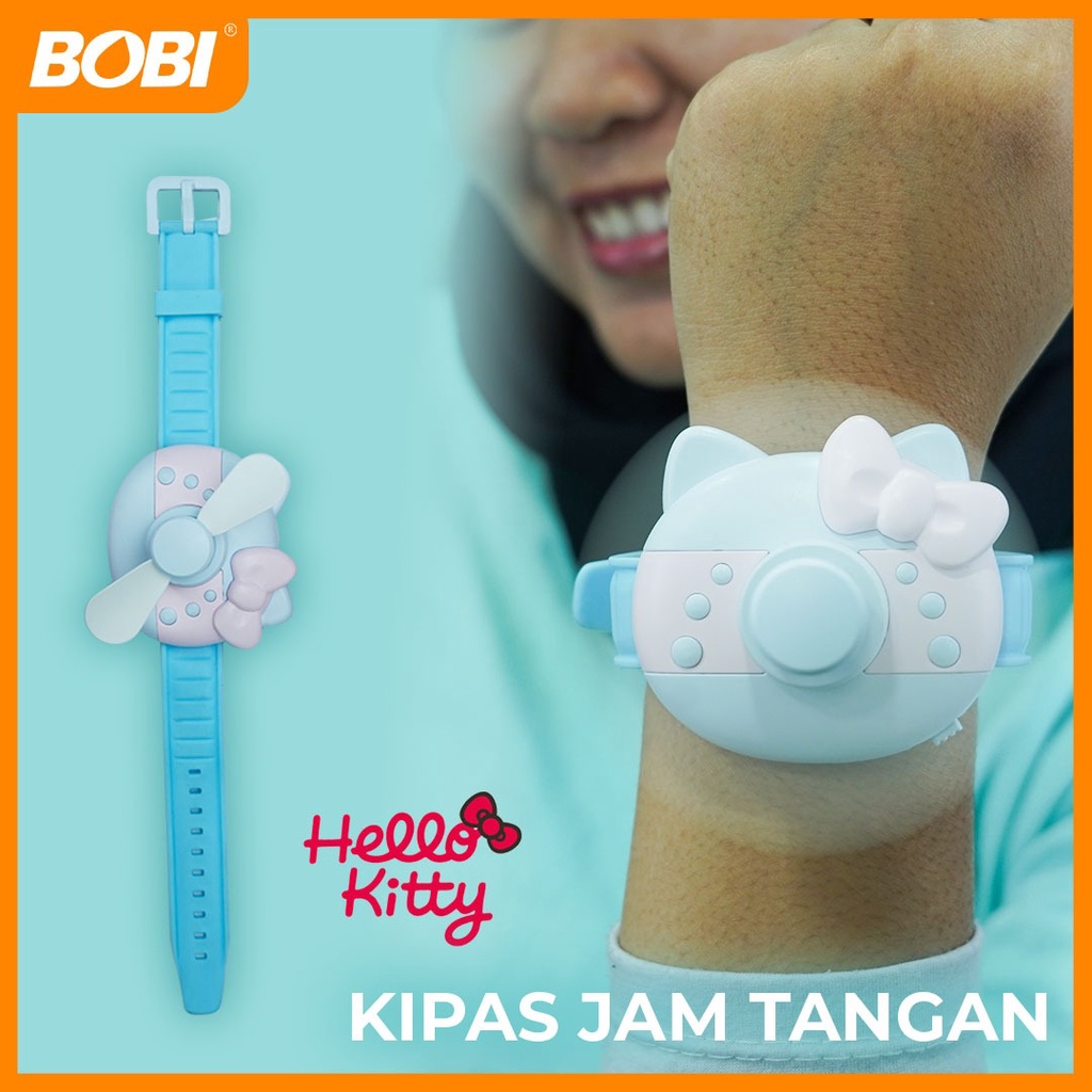 Kipas Angin Hellokity kode HA-1158  Mini Bentuk Jam Tangan Rechargeable // Kipas Jam Tangan Hellokity - WARNA RANDOM