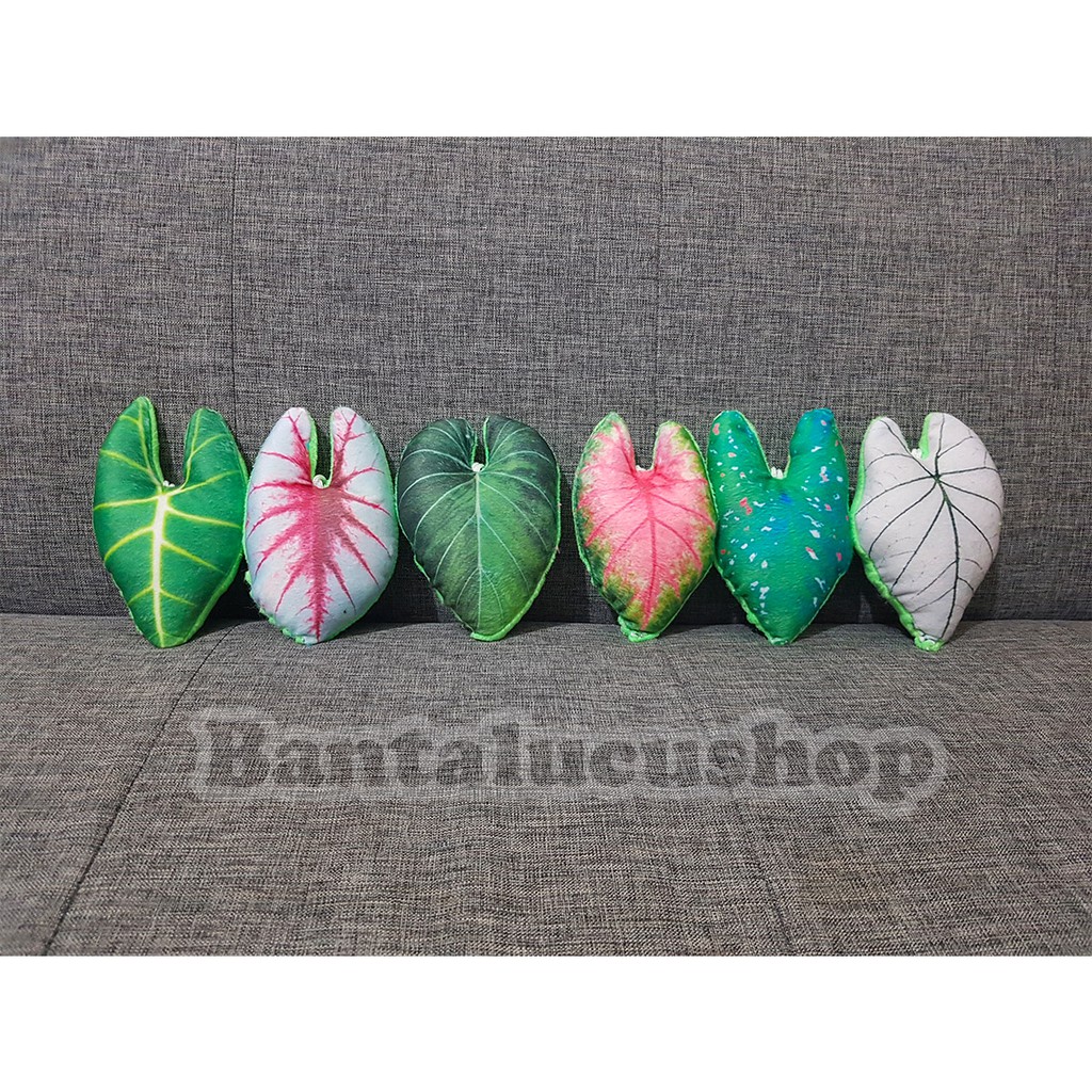 Bantal daun Caladium Aesthetic mini gantungan kunci