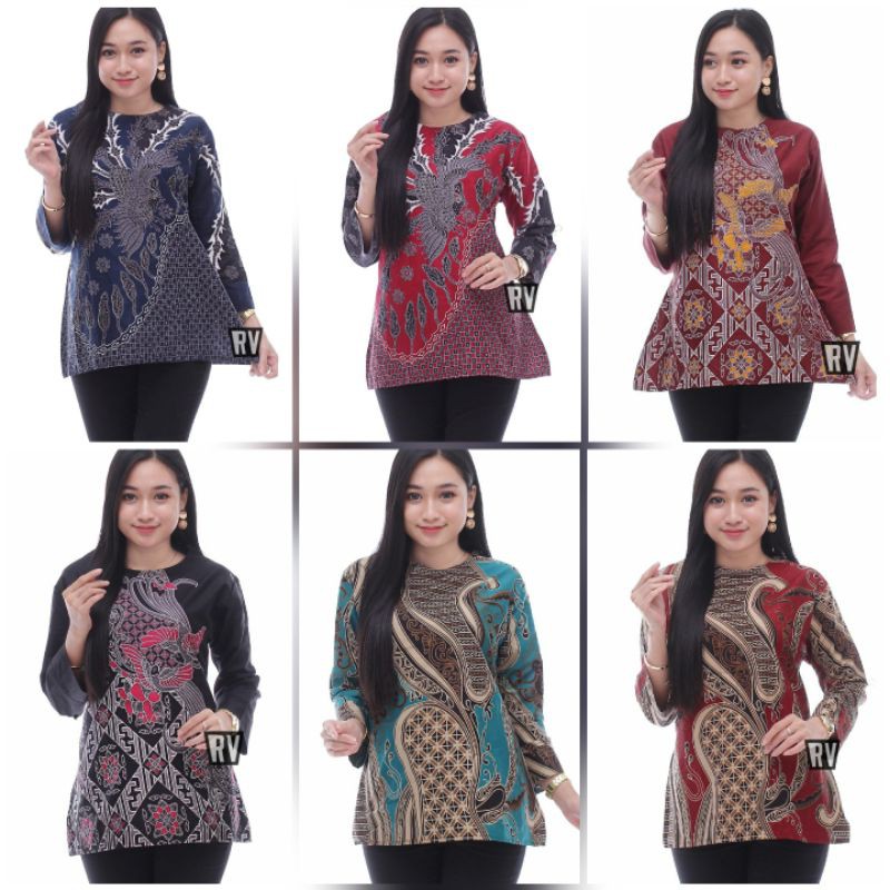 BAJU BATIK WANITA MODERN MONALISA GENES M,L,XL asli PEKALONGAN