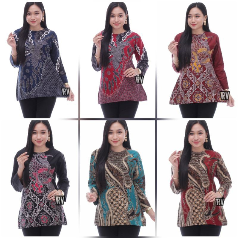 BAJU BATIK WANITA MODERN MONALISA GENES M,L,XL asli PEKALONGAN