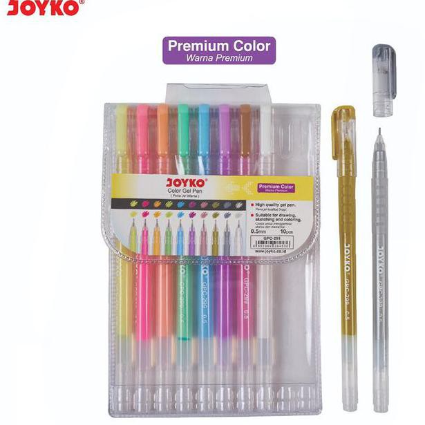 

Pulpen Premium Color Gel Pen 10 Warna JOYKO GPC-299 Silver Gold White AP053