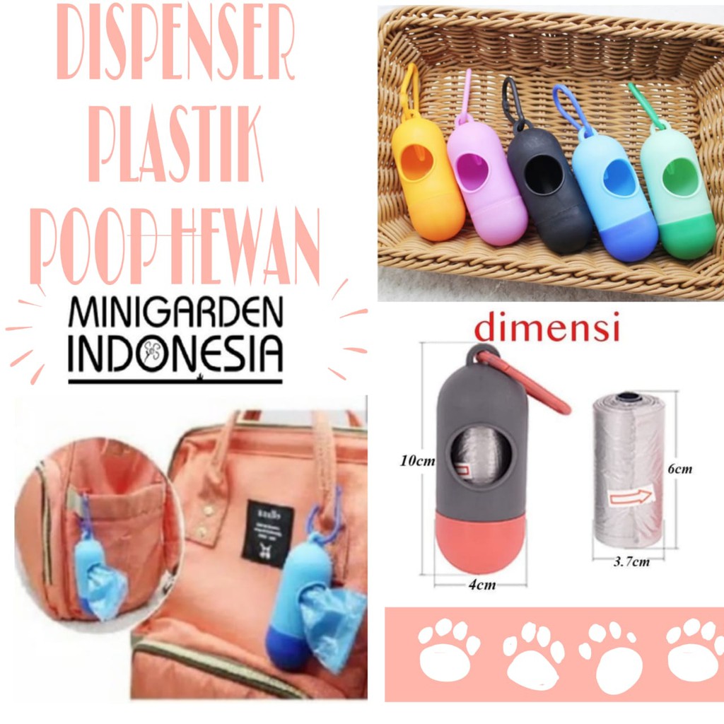 DISPENSER PLASTIK POOP HEWAN Tempat Kotoran Anjing Kucing bentuk capsule