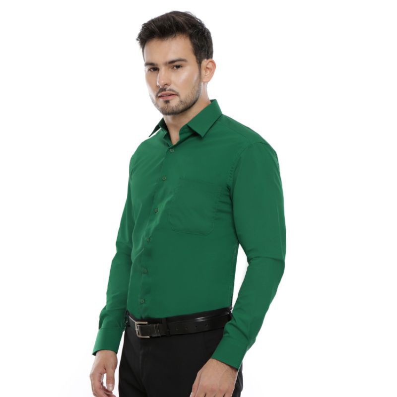 Kemeja Pria Santa Ricci Panjang Slim Fit Hijau Botol Kemeja Pria Santa Ricci Panjang Slim Fit Hijau Botol