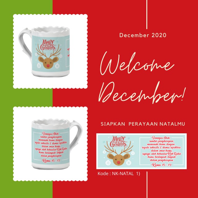Mug Natal - Hadiah Natal Custom - Mug Custom Flower