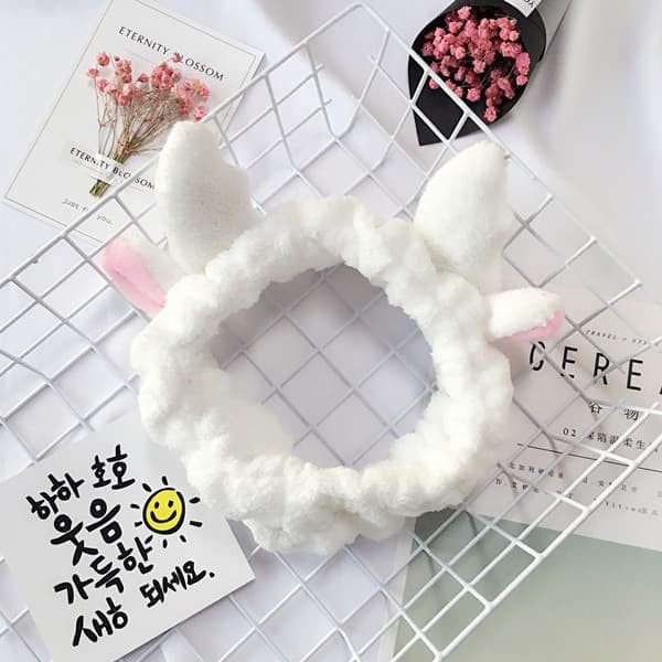 HBAN hairband antler rusa tanduk hair band bando cuci muka facial - Cokelat