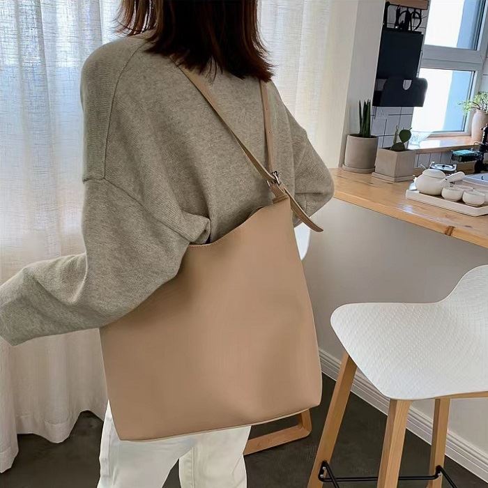 BJ21225 (2IN1) - BLACK/BROWN/KHAKI - TAS TOTE SHOULDERBAG POUCH WANITA FASHION IMPORT MODIS ELEGAN TERMURAH TERLARIS TERBARU BAGSTORE JAKARTA TAS BATAM JT1225