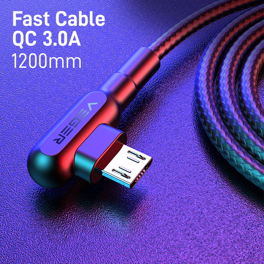 VEGER Kabel Data Cable VP-20 Micro USB QC 3.0 Gaming Fast Charging 1200MM Garansi 18 Bulan