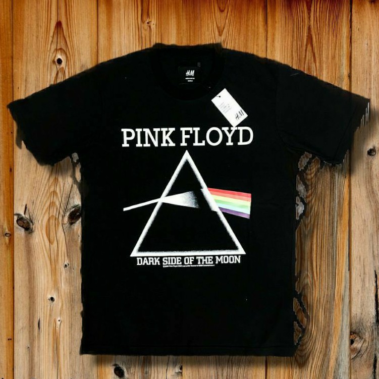 KAOS T-SHIRT H&M BAND PINK FLOYD RAINBOW