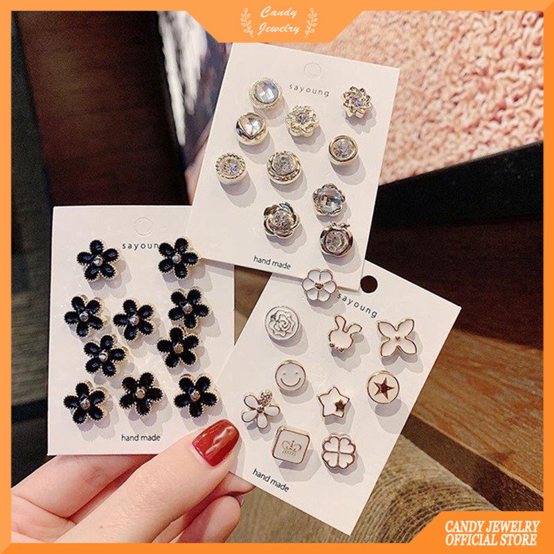 10pcs / set Bros Pin Bentuk Permen Gaya Korea Untuk Aksesoris Pakaian Wanita
