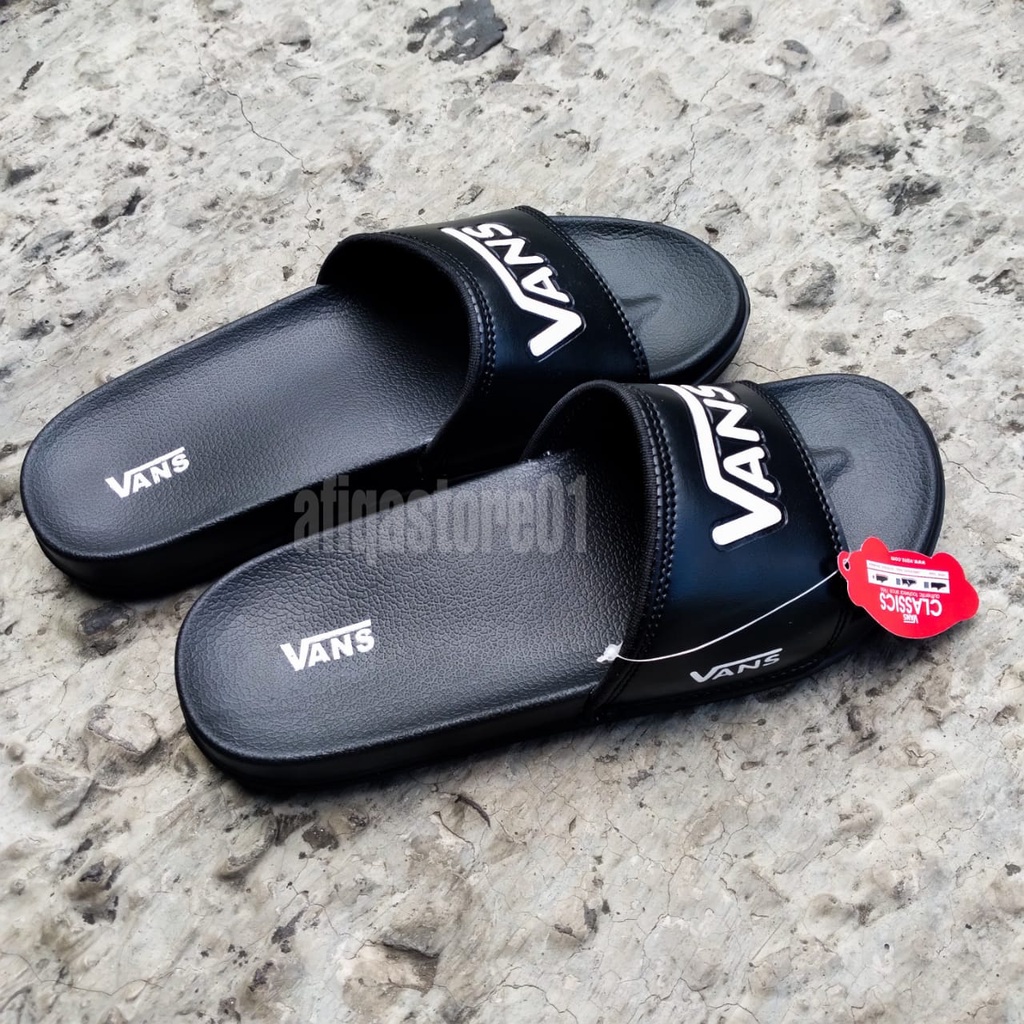 Sandal Hitam Pria Slip On Sandal Pria Wanita Bahan Karet