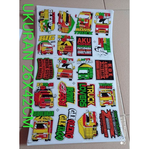 

Stiker lembaran TRUK MANIA ukuran 26x42cm isi 24 stiker