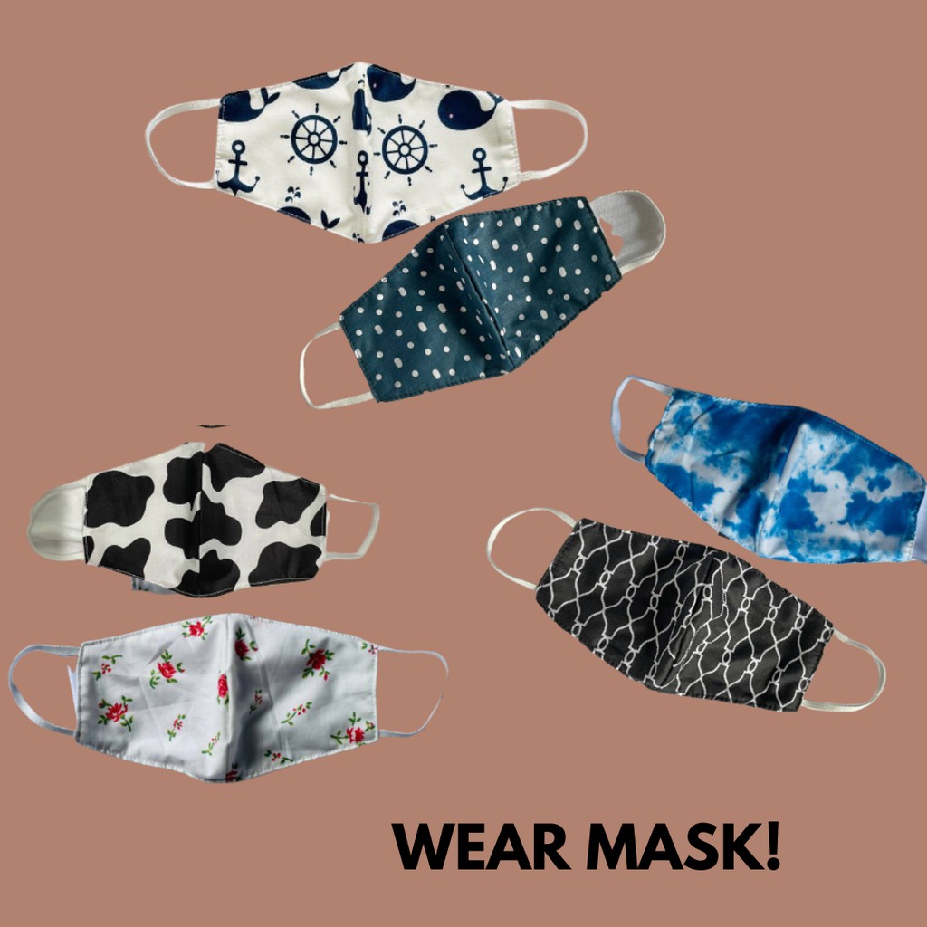 MASKER KATUN EARLOOP MOTIF 2PLY MASKER DEWASA MASKER NONMEDIS