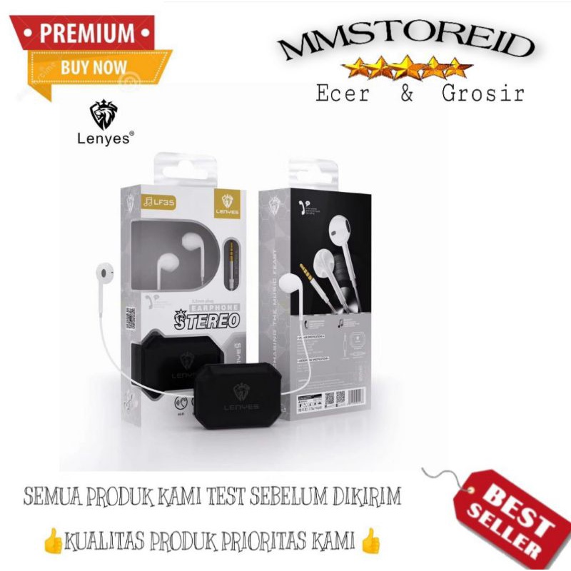 MM - Headset Handsfree Lenyes LF 35 Original 100% Stereo Earphone / Lenyes LF35 Headset 3.5mm plug E