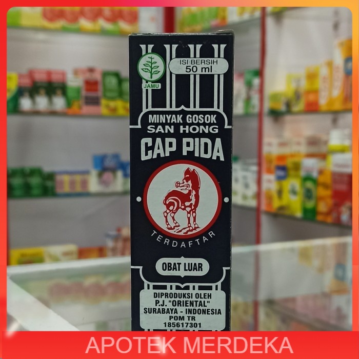 Minyak gosok san hong cap pida 50ml / sanhong / MINYAK SANHONG 50 ml/ MINYAK CAP PIDA/ ENCOK/ MINYAK