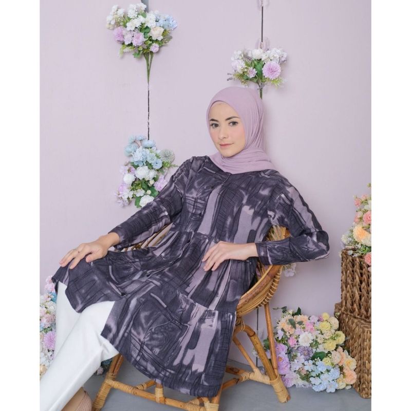 TUNIK RAYON VISCOSE PREMIUM RUFFLE TUNIK BUSUI/ TUNIK RAYON MOTIF TERBARU